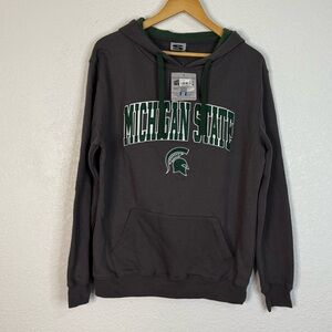 NWT Michigan State logo grey hoodie sweatshirt Spartans Football Unisex Casual